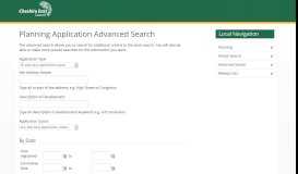 
							         Advanced Search - Cheshire East Planning Applications								  
							    
