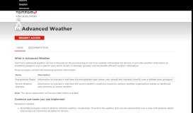 
							         Advanced Weather | TomTom Developer Portal - tomtom-API								  
							    