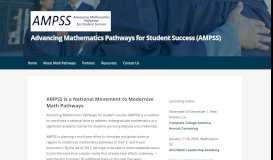 
							         Advancing Mathematics Pathways for Student Success (AMPSS)								  
							    