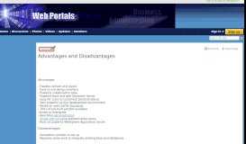 
							         Advantages and Disadvantages - Web Portals								  
							    