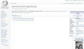
							         Adventist Girls High School - Wikipedia								  
							    