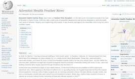 
							         Adventist Health Feather River - Wikipedia								  
							    