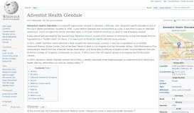 
							         Adventist Health Glendale - Wikipedia								  
							    
