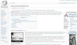 
							         Adventist HealthCare - Wikipedia								  
							    