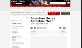 
							         Adventure Mode | Adventure Mode Don't Starve Guide - Game Guides								  
							    