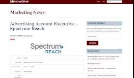 
							         Advertising Account Executive – Spectrum Reach - Missouri State Blogs								  
							    