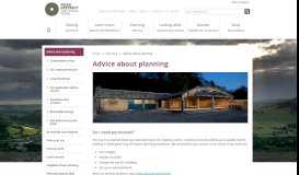 
							         Advice about planning: Peak District National Park								  
							    