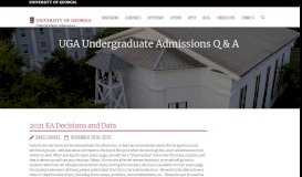
							         Advice about the UGA Admission Process								  
							    