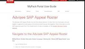 
							         Advisee SAP Appeal Roster | MyPack Portal User Guide | NC State ...								  
							    