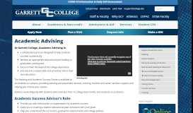 
							         Advising - Garrett College								  
							    