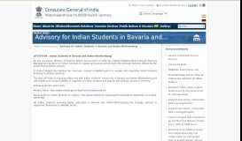 
							         Advisory for Indian Students in Bavaria and Baden-W  rttemberg								  
							    
