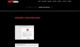 
							         Advisory: Login Page Issue - ANTlabs								  
							    