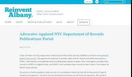 
							         Advocates Applaud NYC Department of Records Publications Portal ...								  
							    