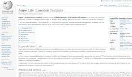 
							         Aegon Life Insurance Company - Wikipedia								  
							    