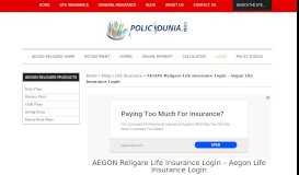 
							         Aegon Religare Life Insurance Login | Aegon New User login								  
							    