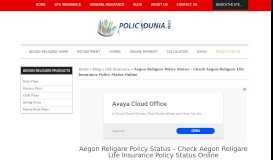 
							         Aegon Religare Policy Status – Check Aegon Religare Life Insurance ...								  
							    