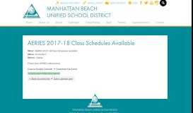 
							         AERIES 2017-18 Class Schedules Available | Manhattan Beach ...								  
							    