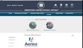 
							         Aeries Parent Portal Information - Mendocino Unified School District								  
							    