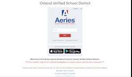 
							         Aeries: Portals - Orland Unified School District								  
							    