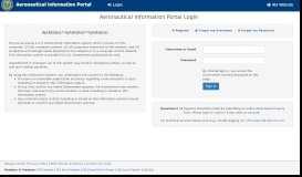 
							         Aeronautical Information Portal Login - FAA								  
							    