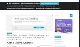 
							         Aetna Claims Address for Mailing-Insurance Provider Phone ...								  
							    