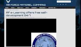 
							         AF e-Learning offers free self-development 24/7 > Air Force Materiel ...								  
							    