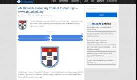 
							         Afe Babalola University Student Portal Login - www.abuad.edu.ng ...								  
							    