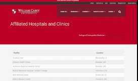 
							         Affiliated Hospitals and Clinics | William Carey University								  
							    