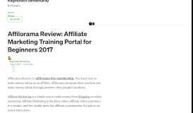 
							         Affilorama Review: Affiliate Marketing Training Portal for Beginners 2017								  
							    