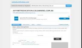 
							         affinityeducation.e3learning.com.au at WI. Affinity Education Group ...								  
							    