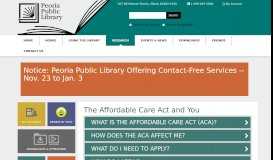 
							         Affordable Healthcare Act Portal - Peoria Public Library - Peoria, Illinois								  
							    