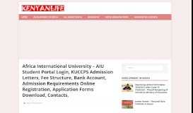 
							         Africa International University - AIU Student Portal Login, Fee Structure								  
							    