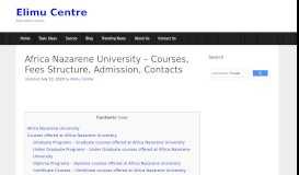 
							         Africa Nazarene University Faculty Portal - Elimu Centre								  
							    