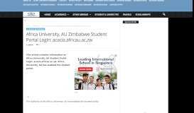 
							         Africa University, AU Zimbabwe Student Portal: acacia.africau.ac.zw ...								  
							    