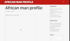 
							         African man profile. - Dating In Arab Culture								  
							    