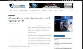 
							         Africom commander outlines responsibilities, challenges - defenceWeb								  
							    