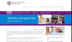 
							         After Hours and Urgent Care Urgent Care | Brown & Toland								  
							    