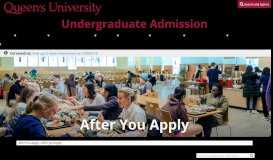 
							         After you Apply | Undergraduate Admission, Queen's University, Canada								  
							    