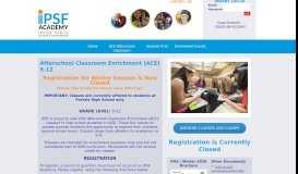 
							         Afterschool Classroom Enrichment (ACE) 9-12 - IPSF Academy								  
							    