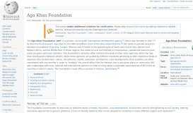 
							         Aga Khan Foundation - Wikipedia								  
							    