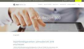 
							         AGA-Report Nr. 300 online - Beiträge - News - AGA-Portal								  
							    