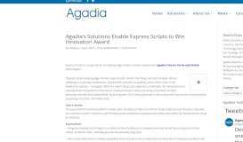 
							         Agadia's Solutions Enable Express Scripts to Win Innovation Award ...								  
							    