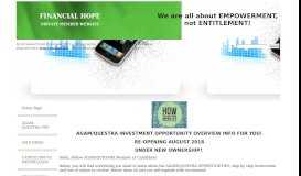 
							         AGAM-QUESTRA OPP - FINANCIAL HOPE								  
							    