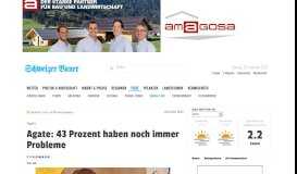 
							         Agate wird komplett erneuert - Schweizer Bauer								  
							    