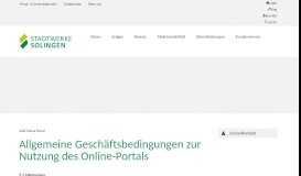 
							         AGB Online Portal | Stadtwerke Solingen GmbH								  
							    