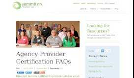 
							         Agency Provider Certification FAQs | Summit County Developmental ...								  
							    