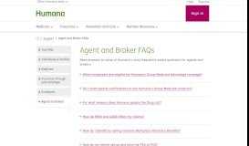 
							         Agent and Broker Resource: FAQs from Humana								  
							    