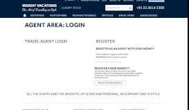 
							         Agent area: Login | Insight Vacations								  
							    