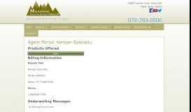 
							         Agent Portal: Kemper Specialty - Milestone Insurance								  
							    