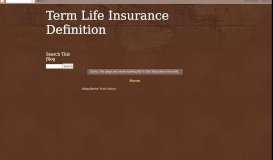 
							         Agent Portal Max Life Insurance - Term Life Insurance Definition								  
							    